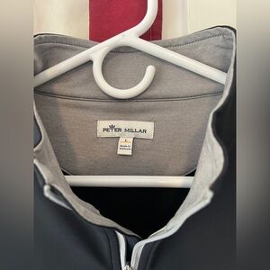 Peter Millar Crown Sport Galway Stretch Loop Terry 1/4 Zip Vest; Black; Large